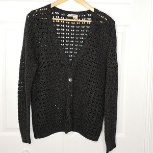 DKNY Jeans Cardigan Crochet Knit Sweater Medium